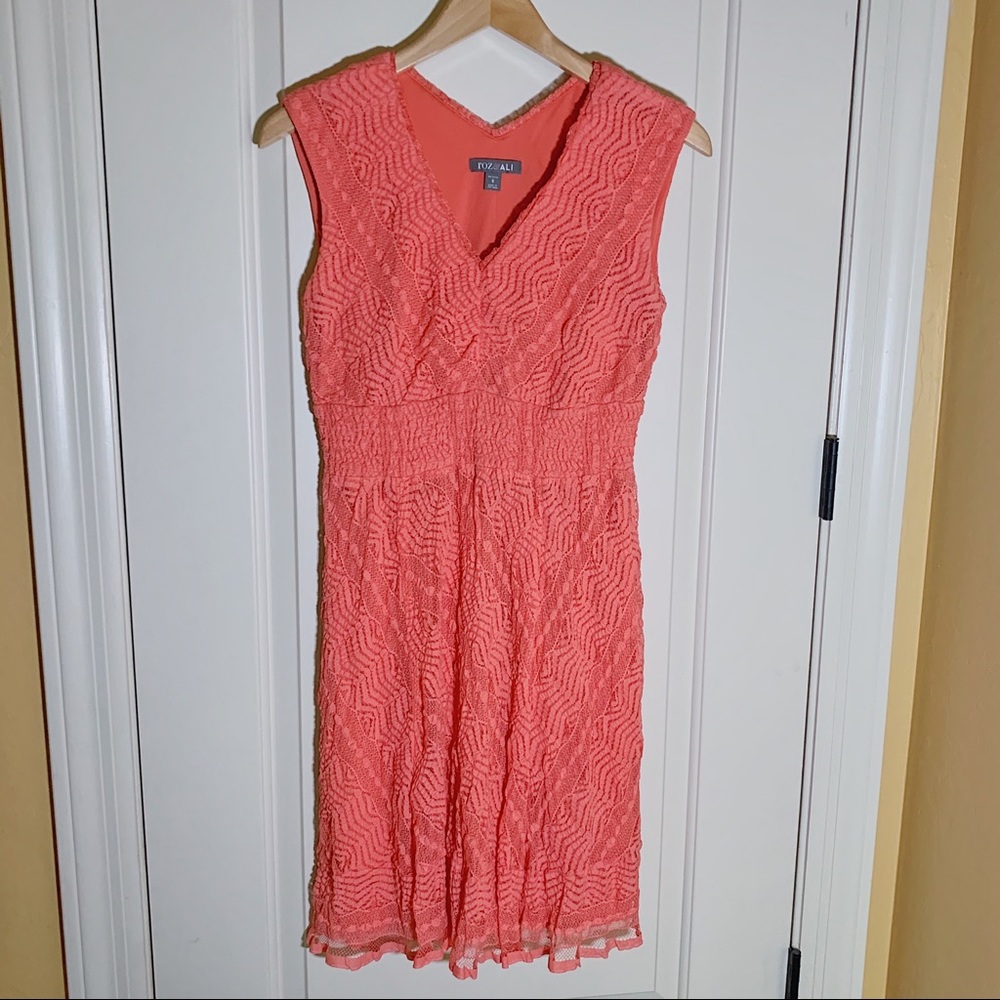 Coral Lace Dress